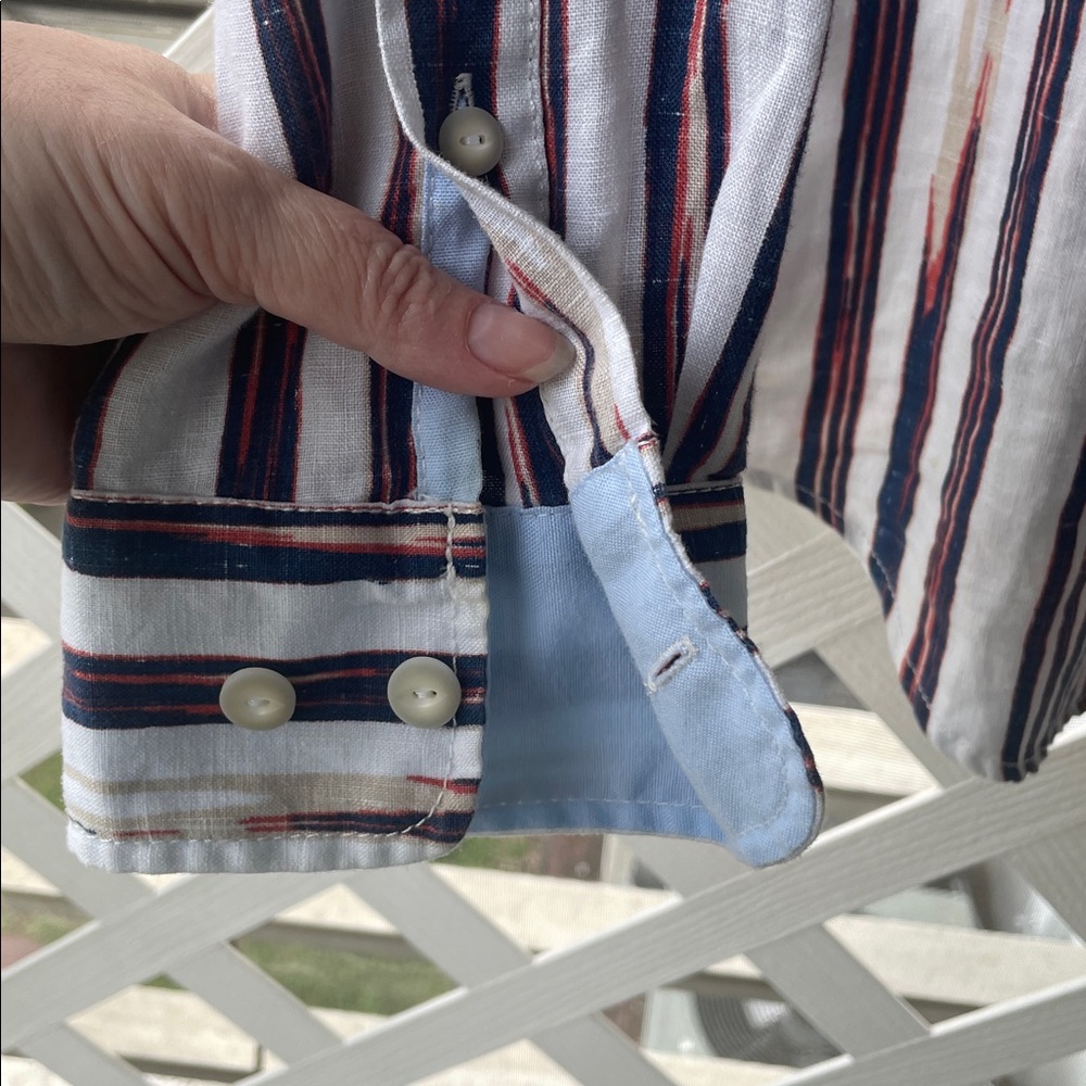 Tommy Bahama 100% Linen Striped Long Sleeve Shirt - Picture 4 of 9